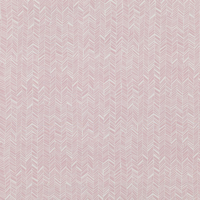 Muted dusky pink textile with pale vertical chevron stripes and fine woven texture