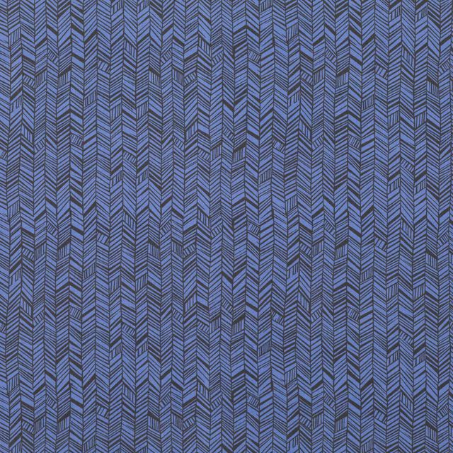 Lapis-blue fabric with fine charcoal vertical chevron weave