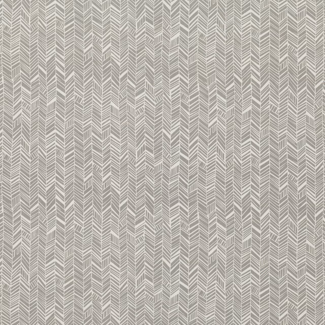Cool silver-grey textile with fine vertical herringbone chevrons and tonal woven texture