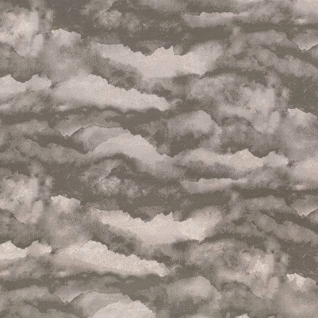 Weathered grey-taupe fabric with layered cloud bands and mottled chalky texture