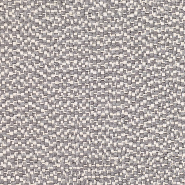 Close-up of cool graphite-grey woven fabric with a small pale checked texture