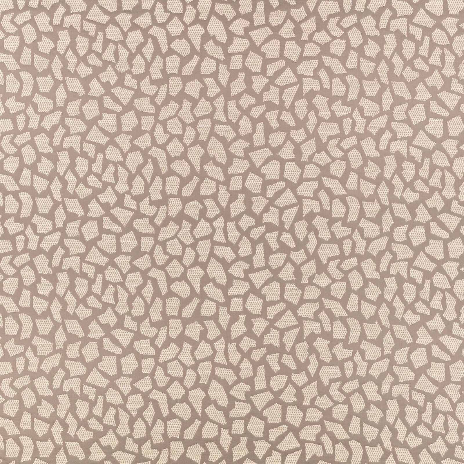 Warm taupe textile with dense cream pebble shapes and a finely woven surface