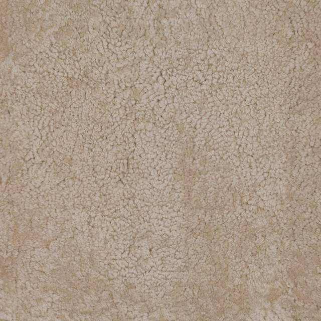 Pale warm greige Sheepskin Linen fabric with dense curly loops and soft shading
