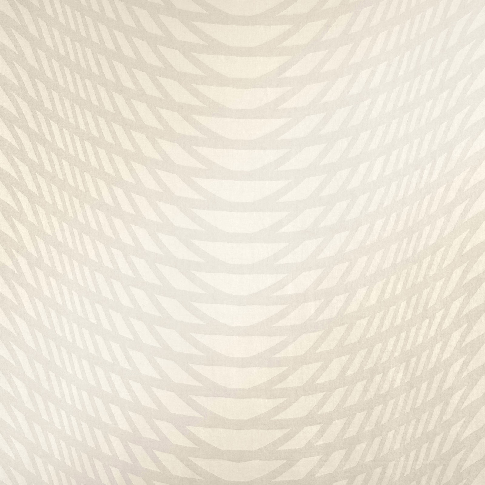 Warm ivory textile with pale greige curved radiating lattice motif