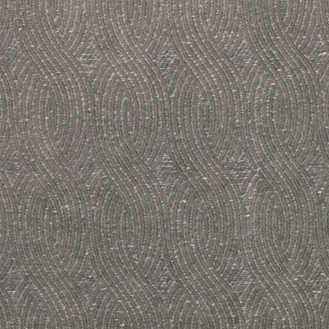 Cool stone-grey textile with sweeping ribbed lines and a softly flecked woven texture