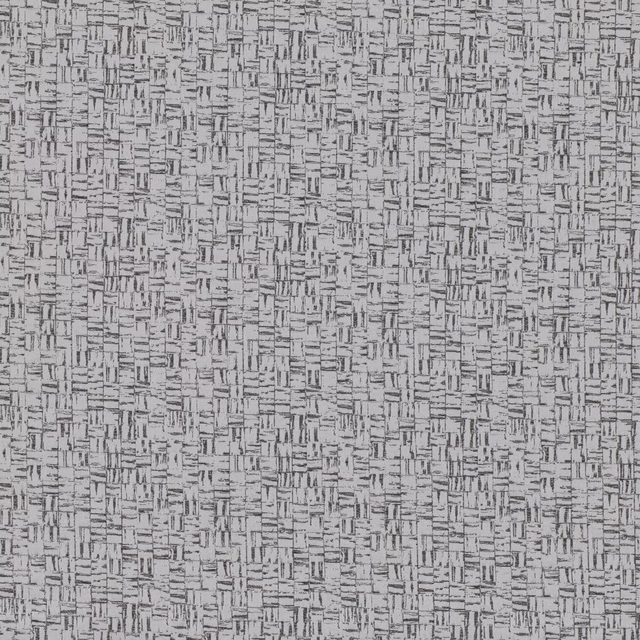 Silver-grey woven textile with dense charcoal hatch marks and compact textured surface