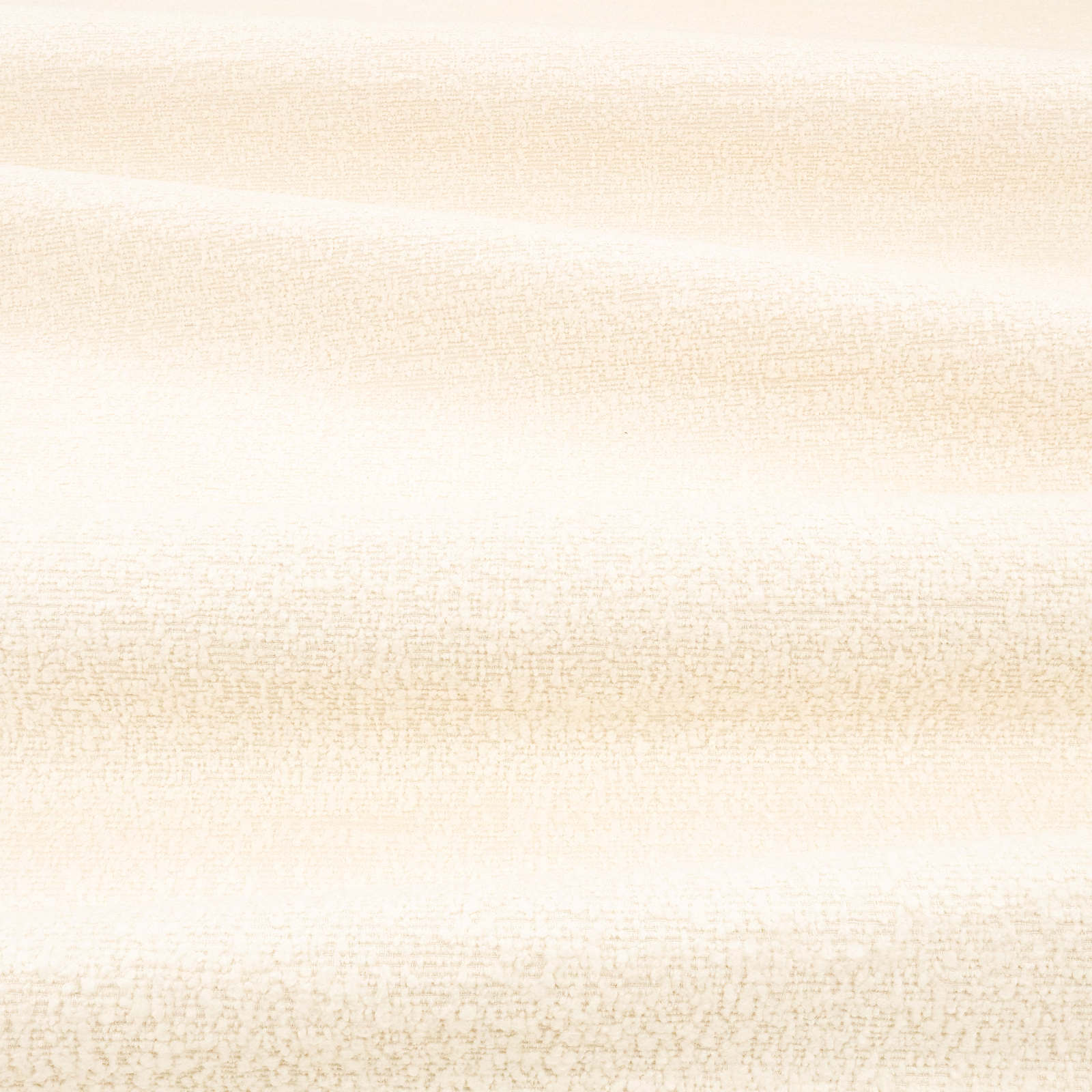 Porcelain cream bouclé swatch with soft horizontal tonal bands and nubby texture