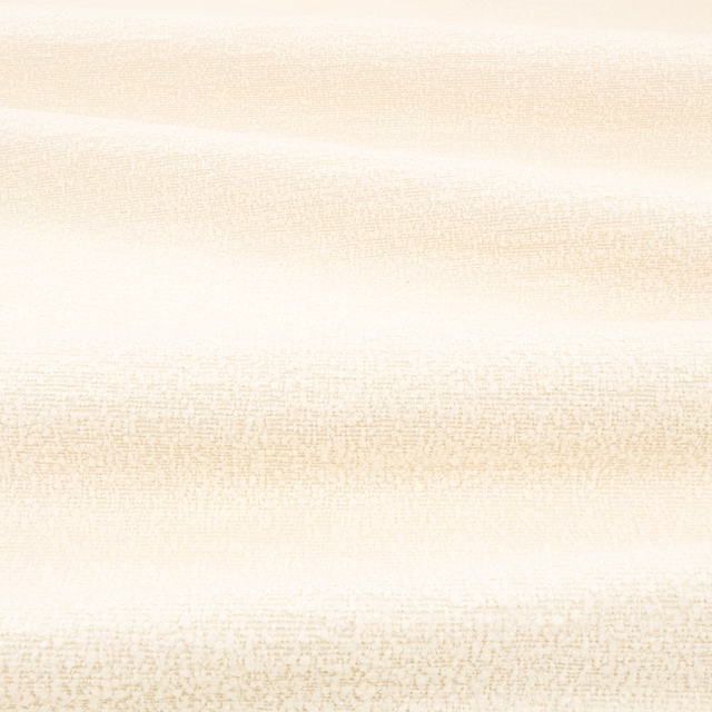 Porcelain cream bouclé swatch with soft horizontal tonal bands and nubby texture