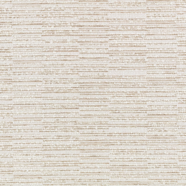 Warm ivory bouclé fabric with fine beige flecks and horizontal slub texture