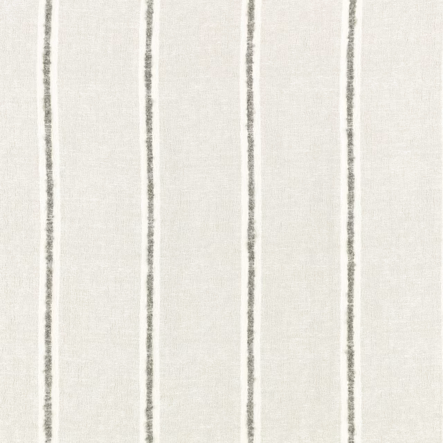 Pale silver-grey sheer with softly irregular vertical grey stripes and fine woven texture