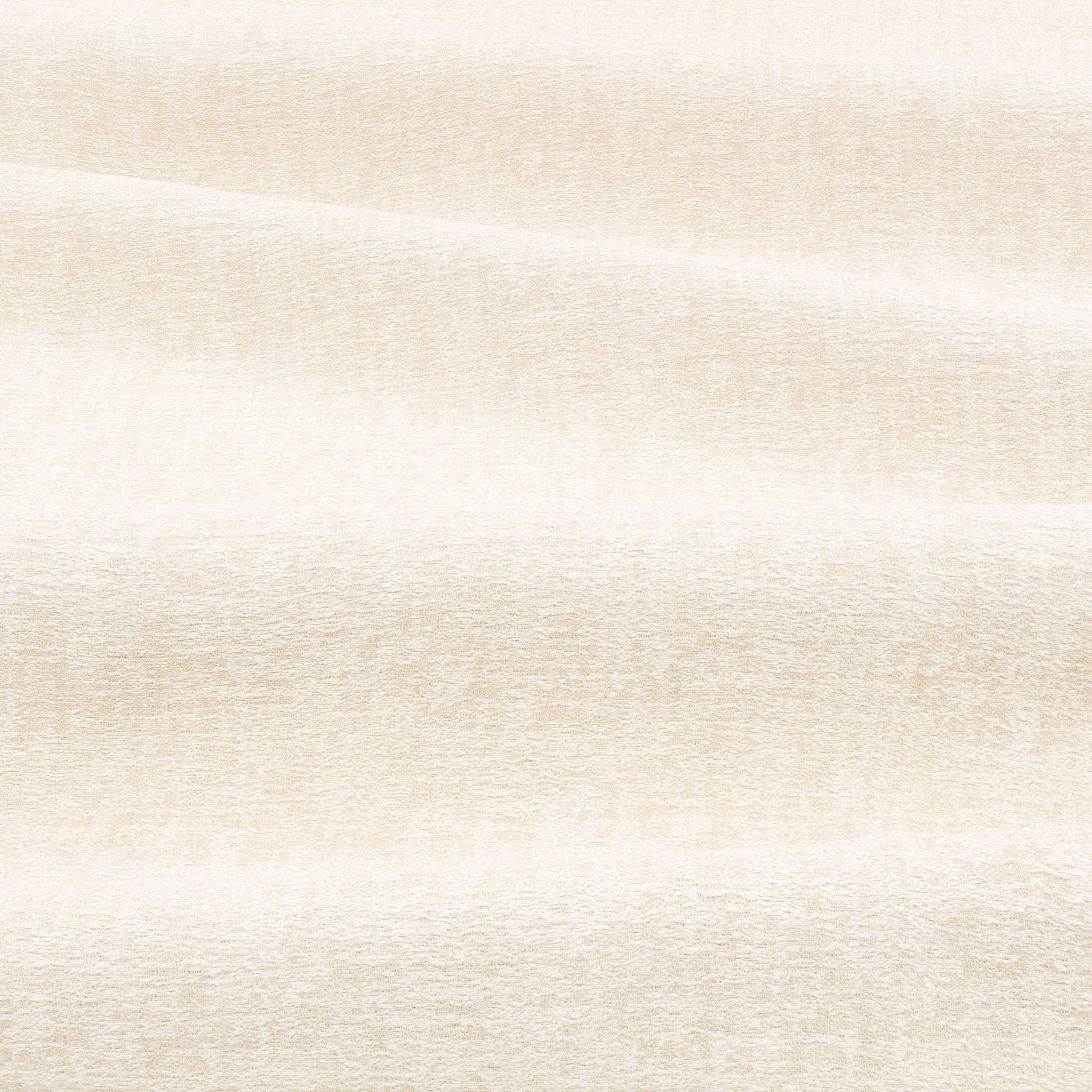 Soft ivory sheer with pale beige brushed horizontal bands and fine woven texture
