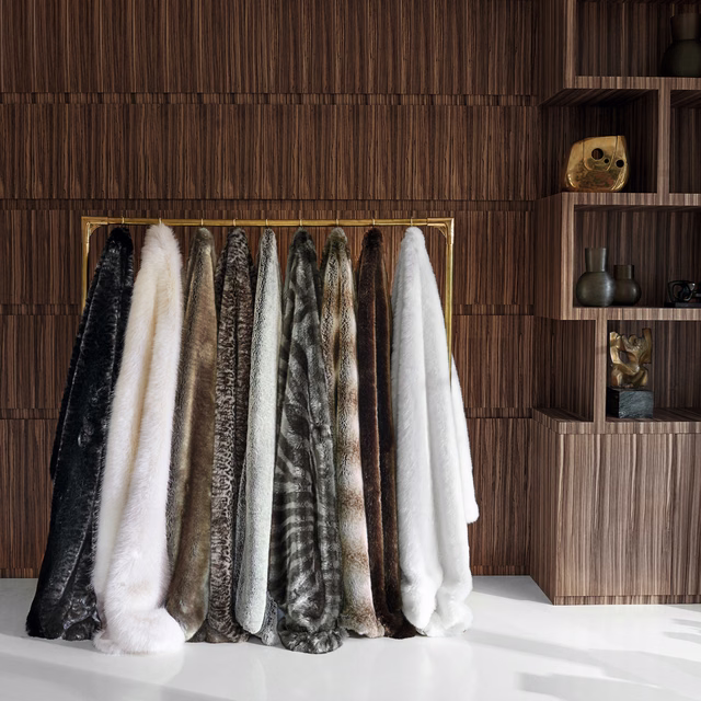 Deep mink-brown plush pile with softly varied, fur-like texture