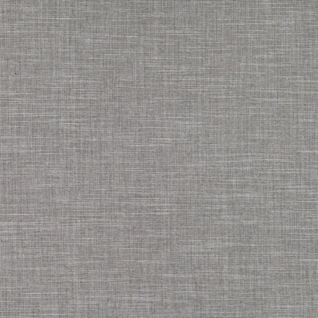 Close view of cool silver-grey fabric with a fine crosshatched woven texture