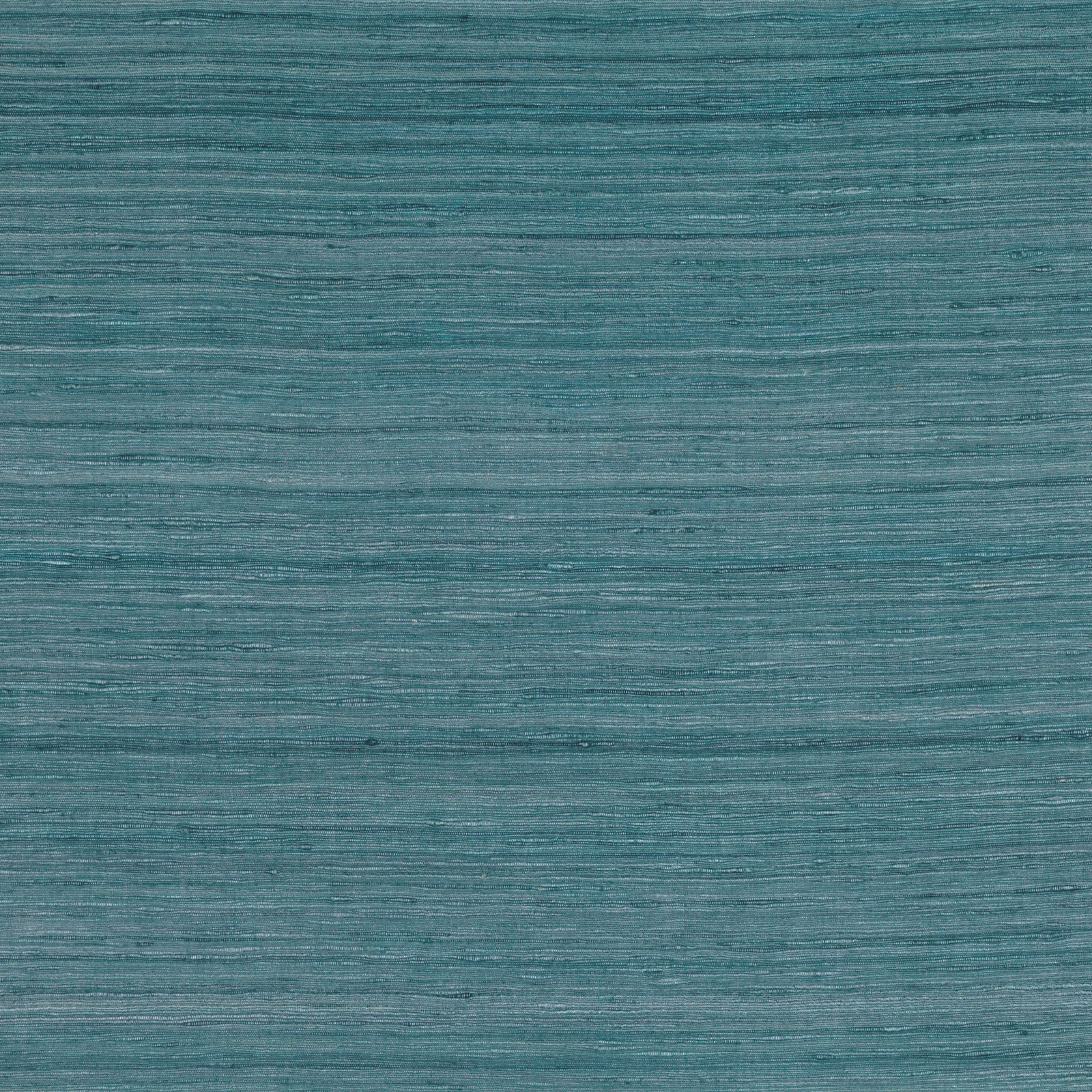 Close-up of deep cerulean teal fabric with fine, irregular horizontal woven striations