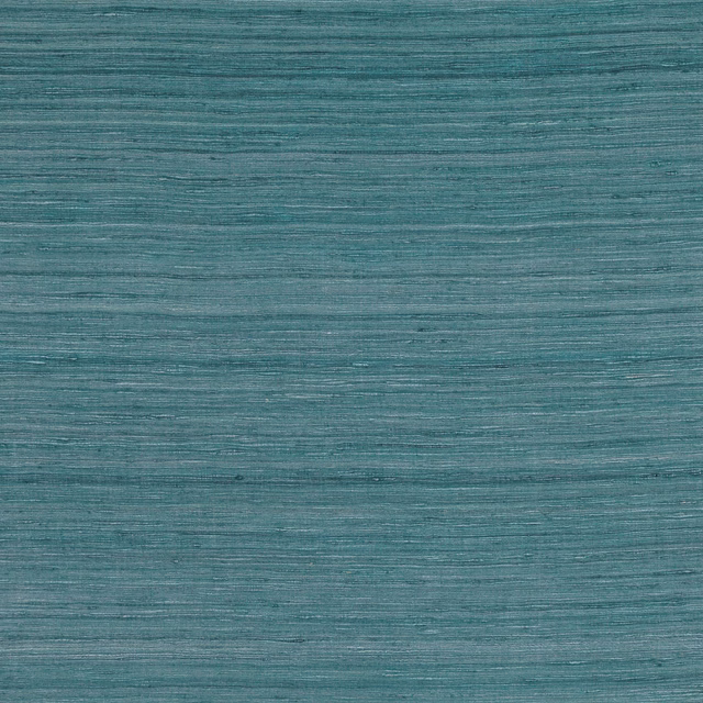Close-up of deep cerulean teal fabric with fine, irregular horizontal woven striations