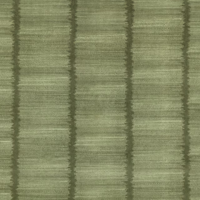 Muted olive woven textile with dark vertical bands and fine horizontal striations