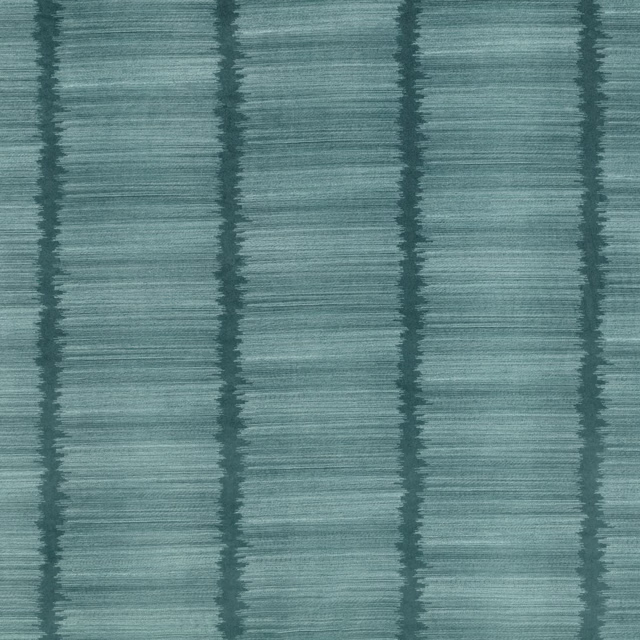Muted teal textile with fine horizontal striations and broken dark vertical bands