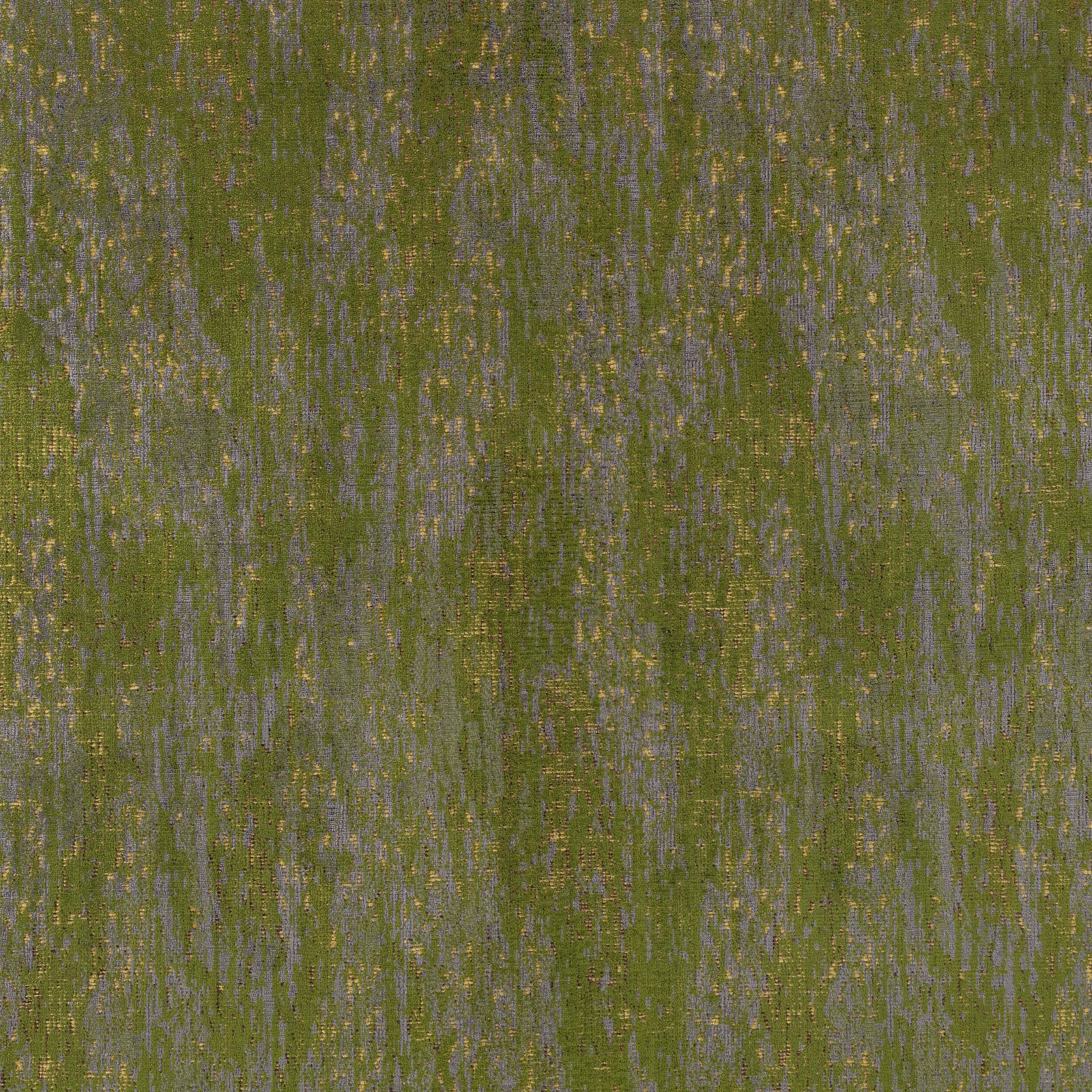 Moss olive textile with lilac-grey strié lines and muted gold flecks