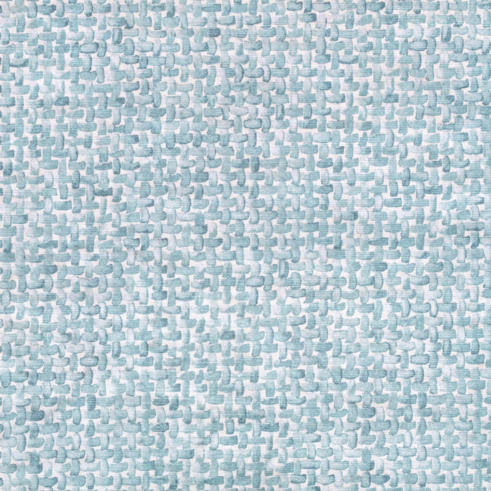 Pale seafoam textile with small irregular aqua-and-white woven marks
