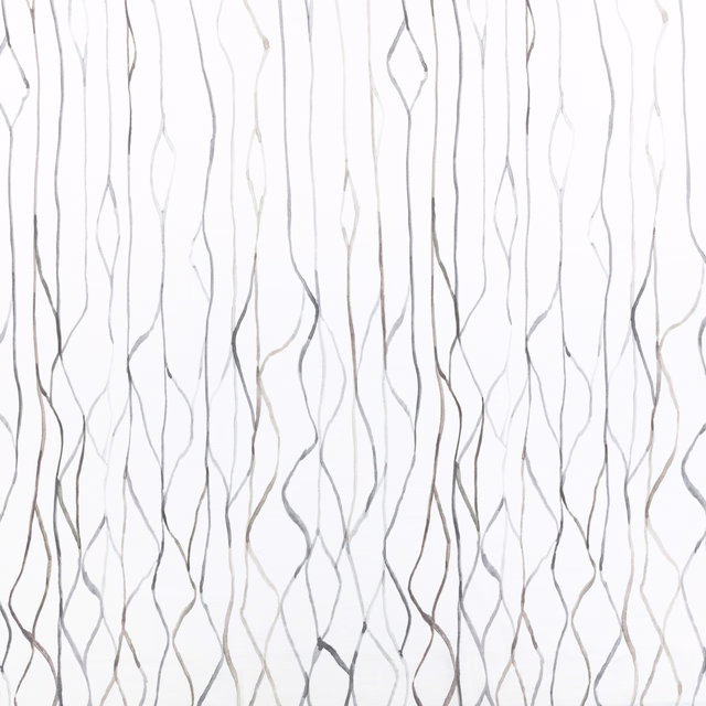 Pale cream Batson Natural with fine wavering grey and taupe vertical lines
