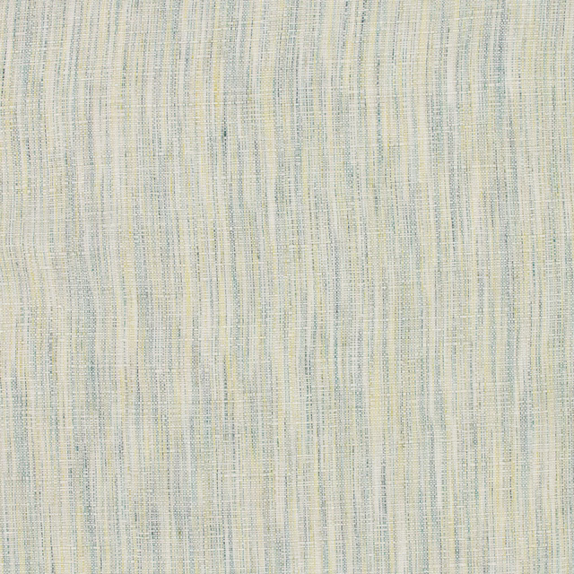 Pale celadon woven textile with fine irregular blue-green vertical striations