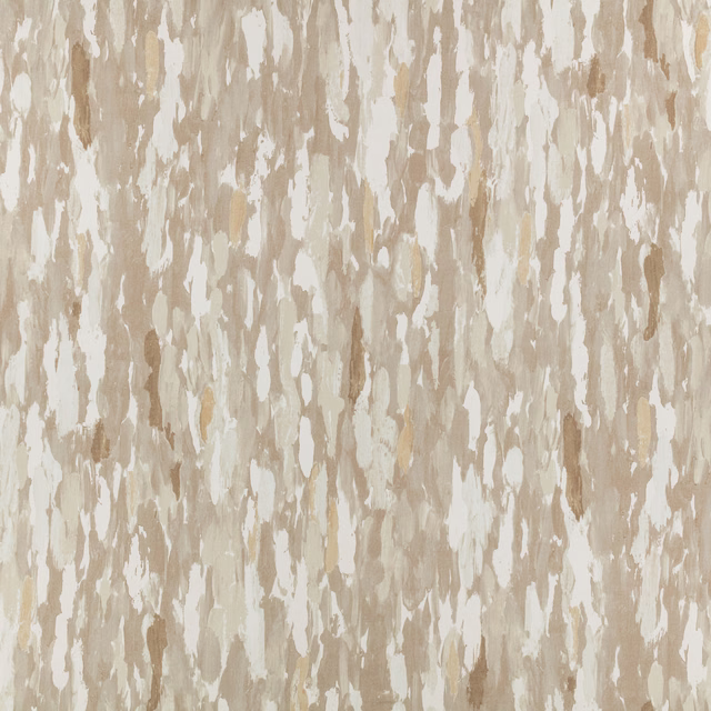 Warm straw beige fabric with chalky vertical painterly streaks and taupe depth