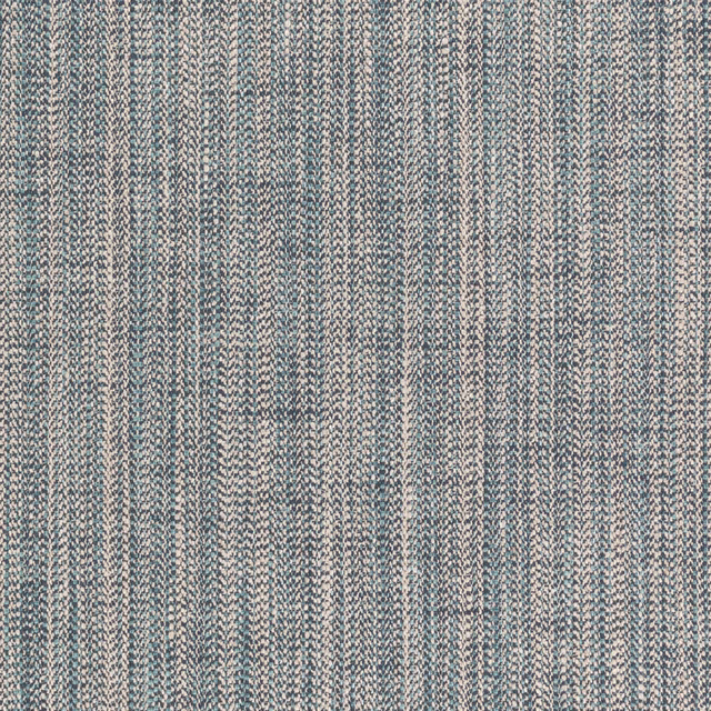 Close view of ocean-blue woven ground with pale taupe chevron texture