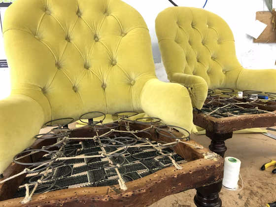 Simon Houlding upholstery and soft furnishings, a finished piece